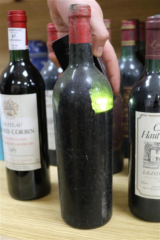 Fifteen bottles of assorted red wines including two Chateau Margaux, 1947